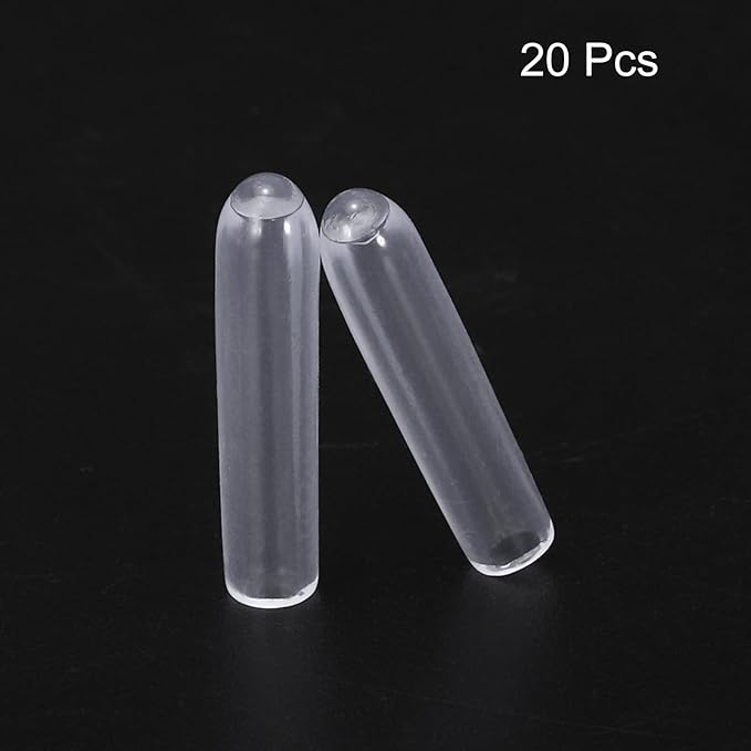 uxcell 20pcs Rubber End Caps 2mm ID Vinyl PVC Round Tube Bolt Cap Cover Screw Thread Protectors Clear