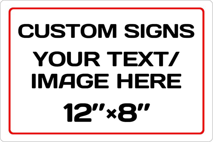Personalized Aluminum Weatherproof Metal Sign - Multiple Sizes, Custom Text & Picture, Hazard, Garden, Custom Door Sign
