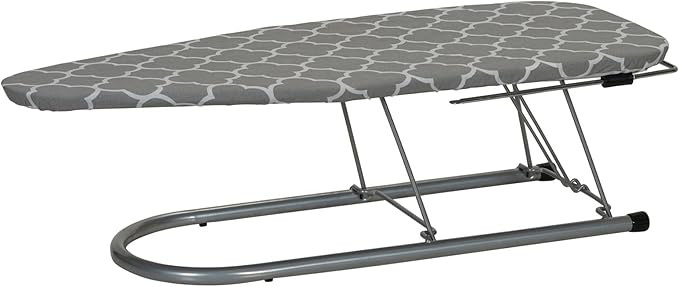 Household Essentials Tabletop Ironing Board with Iron Rest and Door Hanger | Compact Folding Ironing Station for Dorm Rooms, Apartments, and Small Spaces | 36.5"x12"
