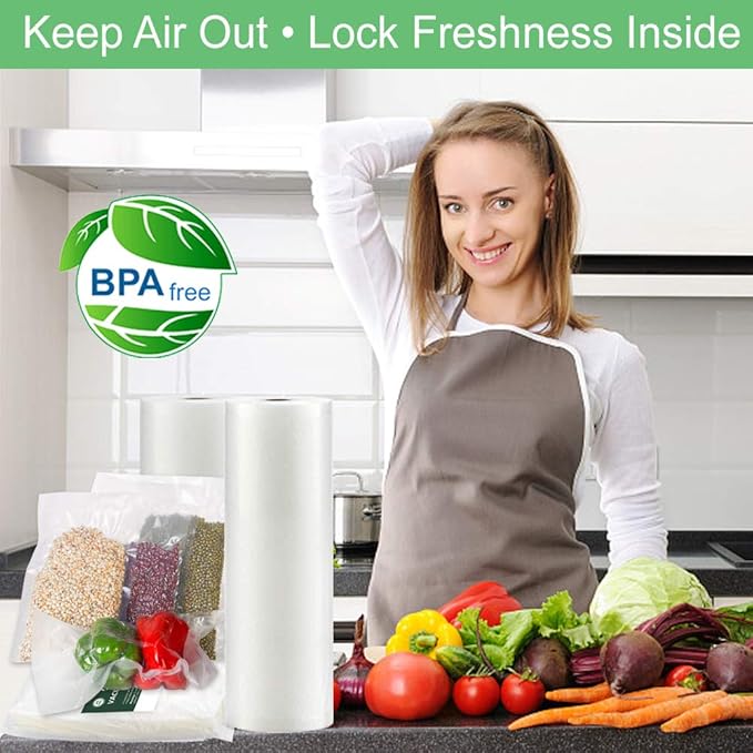 O2frepak 400 Quart Size 8" x 12" Vacuum Sealer Bags with BPA Free and Puncture Prevention,Vacuum Seal Freezer Bags,Great for Sous Vide Vaccume Sealer PreCut Bags