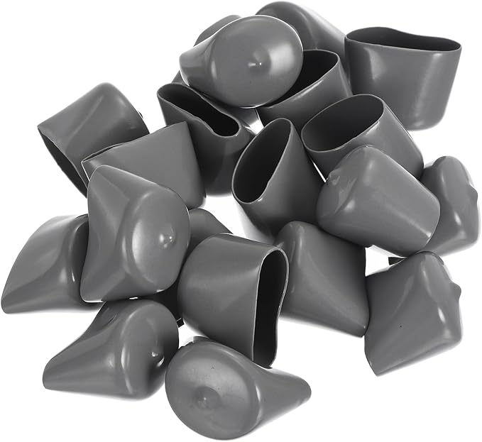 uxcell 20pcs Rubber End Caps 33mm ID Vinyl Cap Cover Screw Protectors Dark Grey