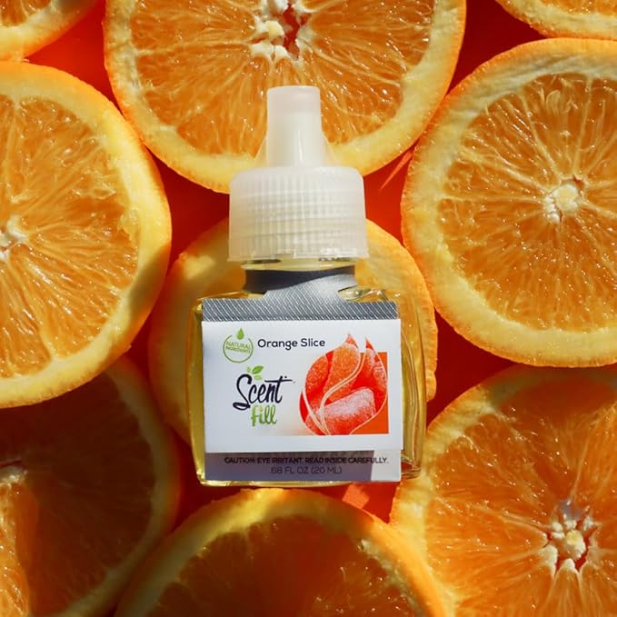 Scent Fill Orange Slice Plug in Air Freshener, 4 Scented Oil Refills