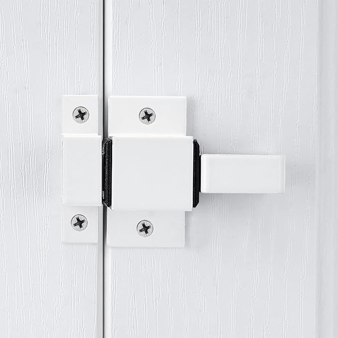 2 Packs Spring Door Lock, White Self-Closing Gate Latch with Aluminum Alloy, Security Latch for Windows, Cabinets & Gates