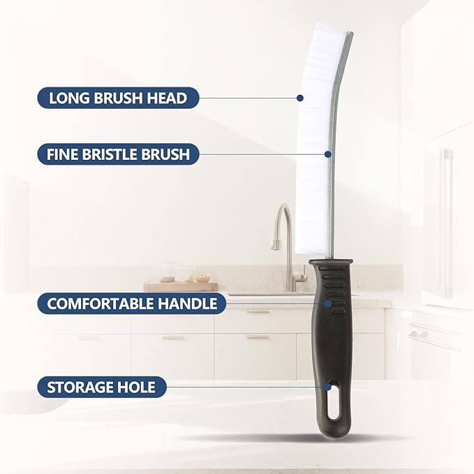 Crevice Cleaning Brush Set, 6 Pack Gap Cleaning Brushes for Bathroom, Kitchen, Window Track, Hard Bristle Grout Cleaner Tool for Deep Crevice and Narrow Space Cleaning