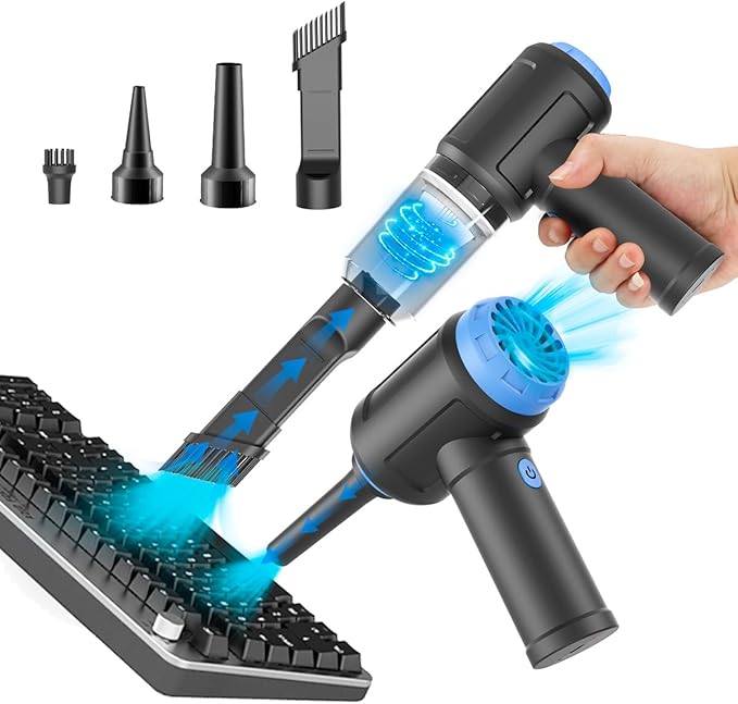 Air Duster - Computer Vacuum Cleaner - for Keyboard Cleaning - Cordless Canned Air - 110000RPM Powerful PC Cleaner(VC08)