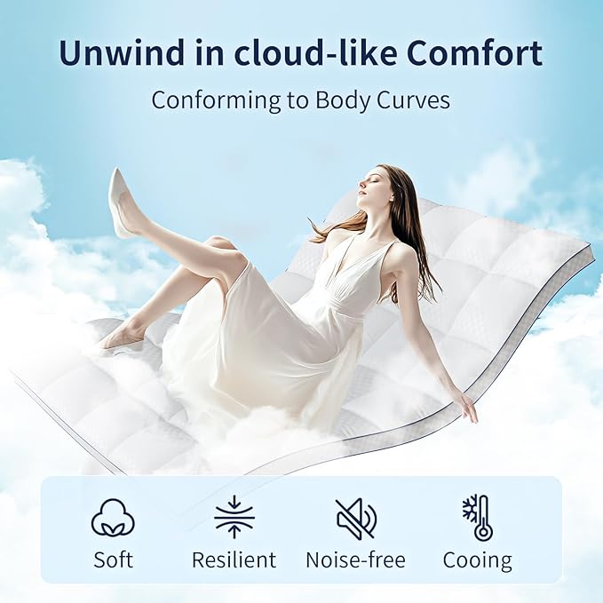 Mattress Topper Full Mattress Pad Cover Mattress Protector with 8-21 Inch Deep Pocket Overfilled Down Alternative Filling