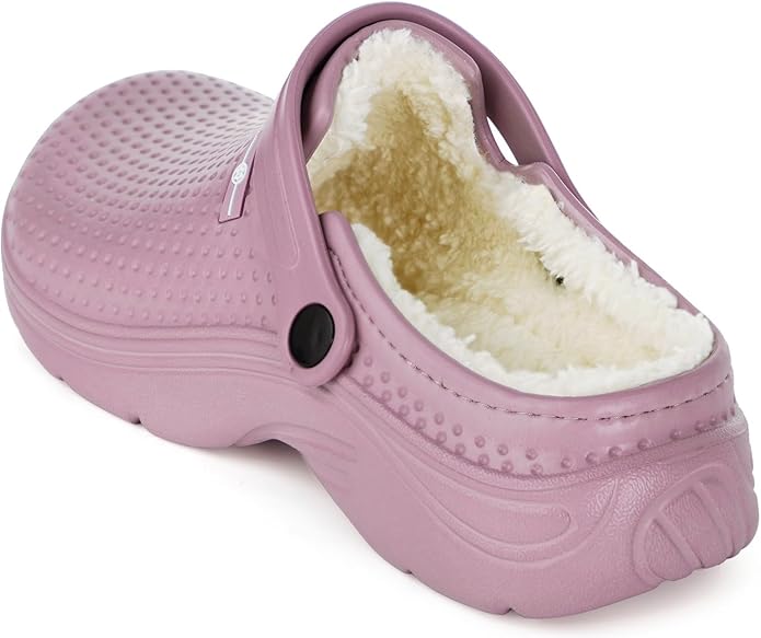 Womens Mens Fur Lined Clogs Waterproof Garden Shoes Winter Warm Fleece Lining Fuzzy House Home Slippers Indoor Outdoor Mules