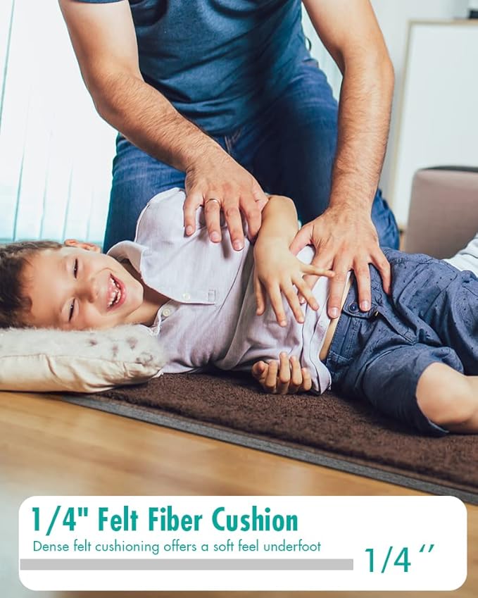 Non Slip Rug Pad Gripper - 10x14 Feet 1/4” Extra Thick Felt Under Rug for Area Rugs and Hardwood Floors,Super Cushioned Non Skid Carpet Padding