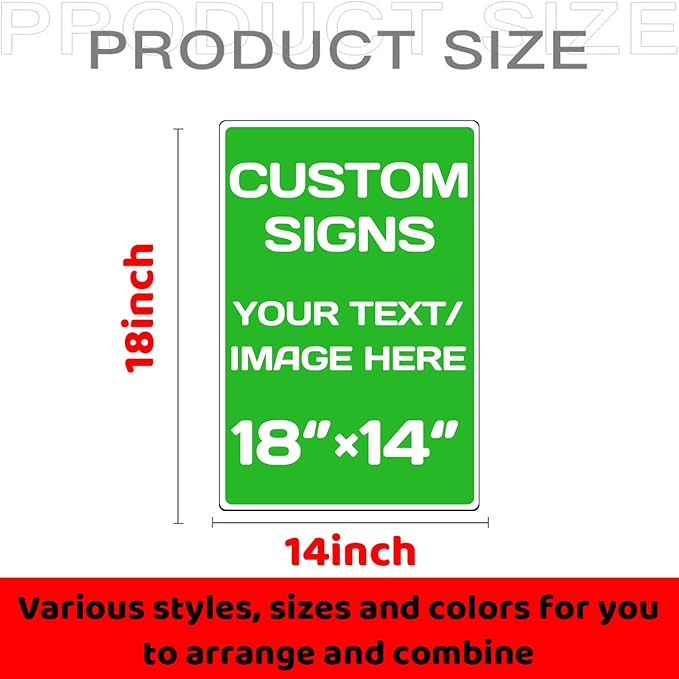 Personalized Aluminum Weatherproof Metal Signs - Multiple Sizes, Custom Text & Picture, Hazard, Garden, Custom Door Signs
