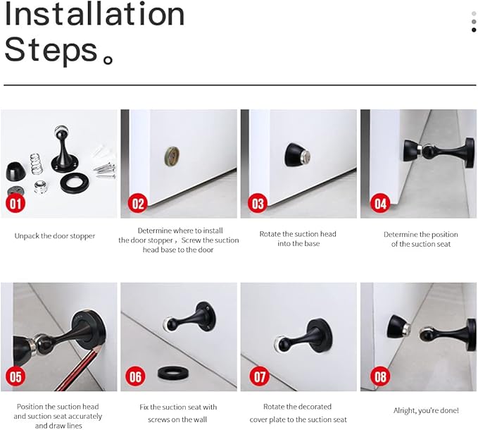 YAGU Magnetic Door Stoppers 2 Pack, Zinc Alloy Antique Brass Door Stops Magnet Catch Holder Wall Floor Mounted, Metal Soft-Catch