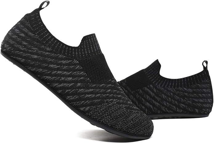 QZKDM Lightweight Slip on Grip Indoor House Slippers Barefoot Non Slip Home Exercise Yoga Shoes for Men Women
