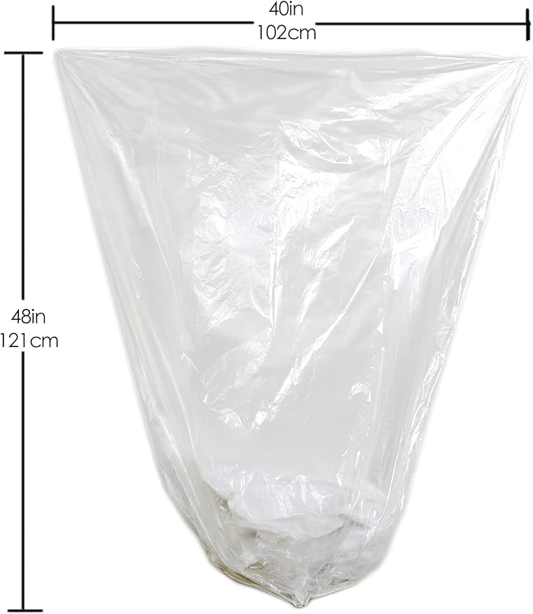 TYPLASTICS 40-45 Gallon Clear Trash Can Liners - 40" x 48" – High Density Garbage Bags - Case of 250 – Multipurpose for Office, Outdoor, Recycling, Industrial and Commercial