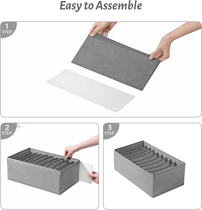 4 Packs T-shirt Drawer Organizers for Clothing,10 Grids Compartment Wardrobe Storage Box, Clothes Organizer for Folded Clothes, T-shirt, Legging-15.75''x9.06''x5.91''