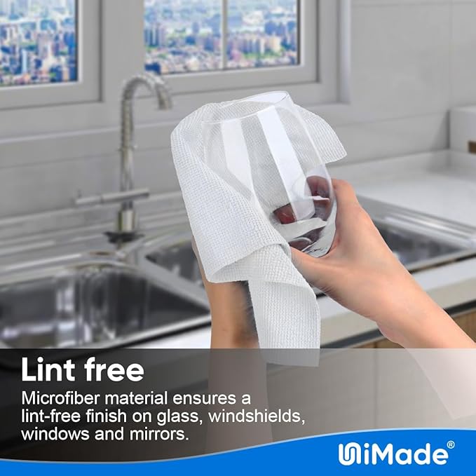 Shop Towel Rag, 200 Pack Reusable Rags Bulk Microfiber Cleaning Cloth Lint Free Towels for Car Kitchen Automotive Bar Mechanic Restaurant Garage, 11.5"x 11.5", White
