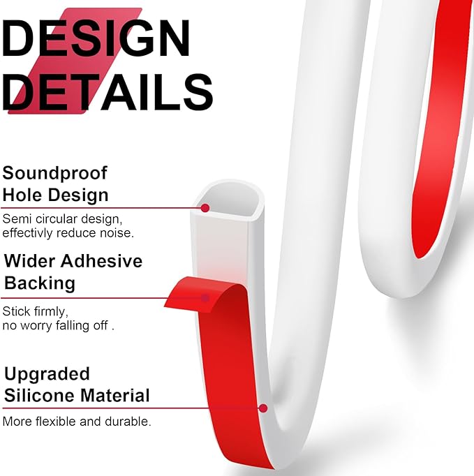 Benory Silicone Weather Stripping Door Seal - Self Adhesive D Shaped Seal Strip for Door Frame/Windows