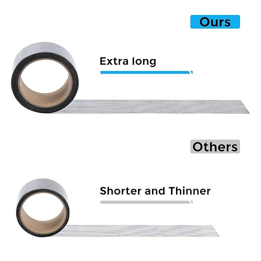 Black Window Screen Repair Tape, 2 in X 30 FT (360IN) Screen Repair Kit for Windows or Doors, Strong Adhesive Fiberglass Mesh Patch Tape