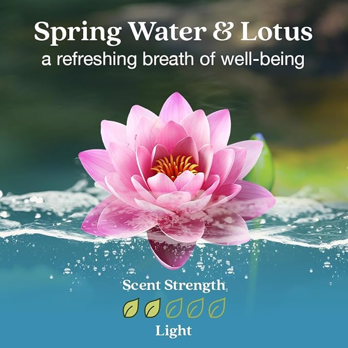 Enviroscent Non-Toxic Air Freshener for Home | Liquid Free Diffuser | Home Fragrance Lasts Over 30 Days | Kit includes 1 Mango Wood Stand & 1 Scent Stix Refill (Spring Water & Lotus)