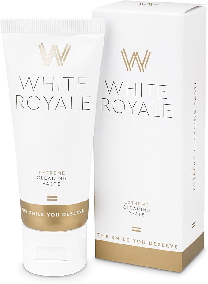 White Royale Extreme Cleaning Paste, Helps Remove Stains & Discoloration, Toothpaste Prep for Whitening Treatments, 60ml Tube