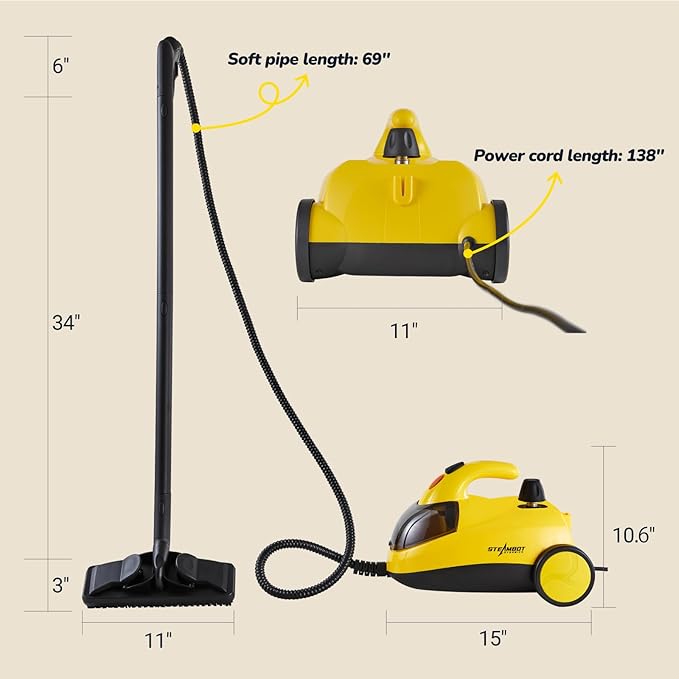 Steam Cleaner with 28-in-1 powerful, deep cleaning for home, floor, car, tiles, grout, oven,grove,range, wall and window in kitchen, living room,bathroom, high temperature steam cleaning