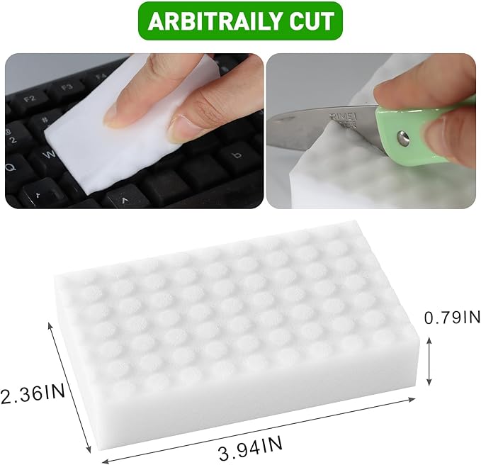 Sponge Eraser 20 Pack 2X Density and Long Lasting Melamine Sponges for Kitchen Bathroom Multi Surface Power Scrubber Foam Cleaning Pads - Bathtub, Floor, Baseboard, Bathroom, Wall Cleaner