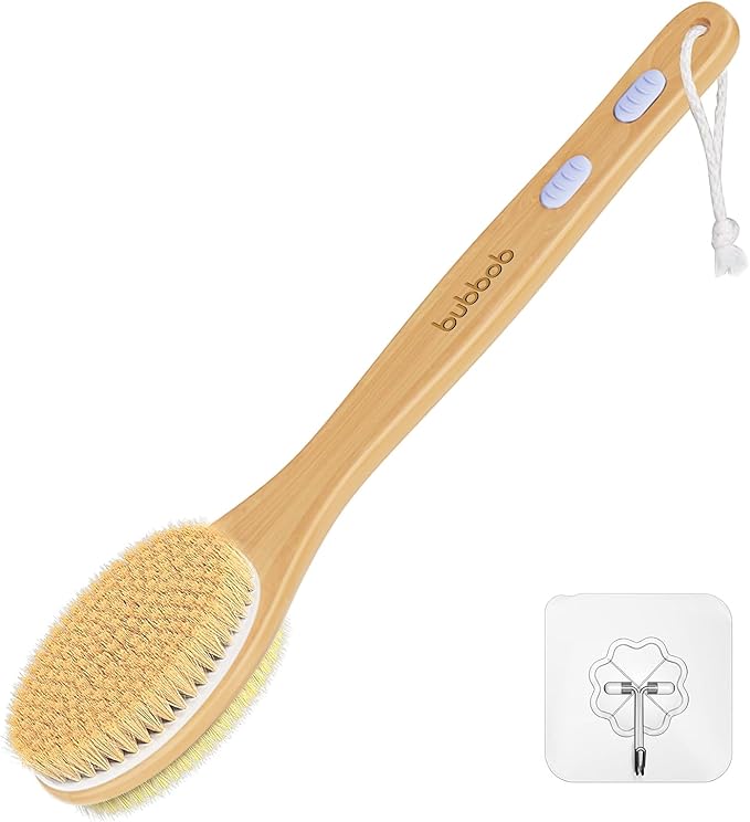 Back Scrubber for Shower,Bath Brush with Long Handle,Bath Brush Body Exfoliator for Wet or Dry Brushing,Men and Women (Blue)