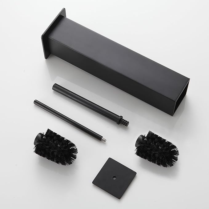 Black Toilet Brush and Holder,Toilet Bowl Brush with Extra Long Handle