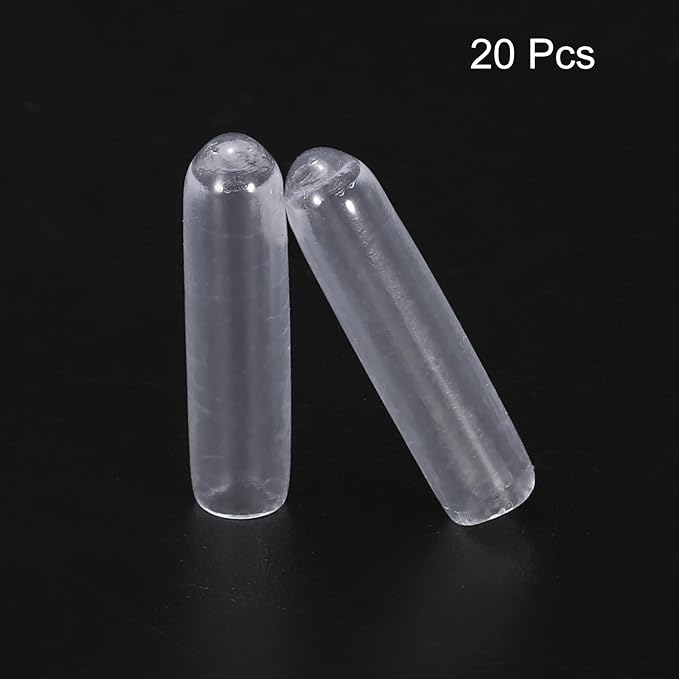 uxcell 20pcs Rubber End Caps 3mm(1/8") ID Vinyl PVC Round Tube Bolt Cap Cover Screw Thread Protectors Clear
