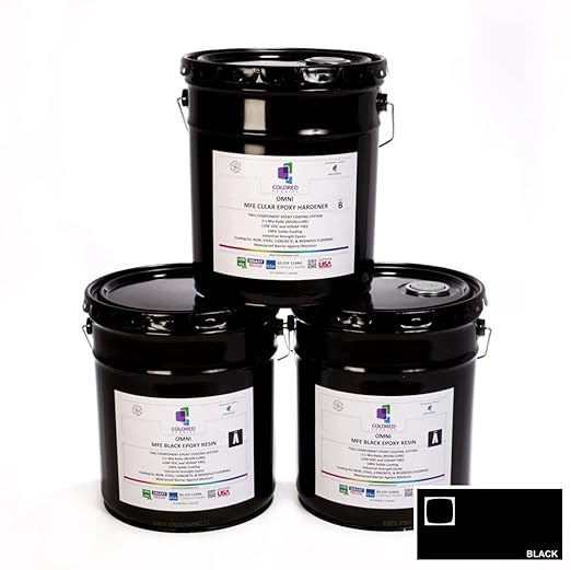 colored epoxies 15 Gallon Kit Resin and Hardener, 15 Gallon Black Epoxy