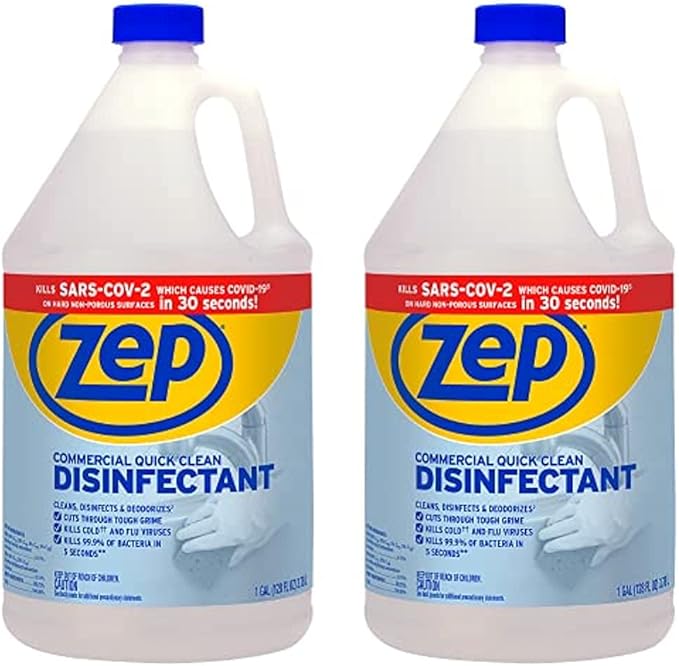 Zep Commercial Quick Clean Disinfectant - 1 Gallon (Case of 2) - ECZUQCD1282