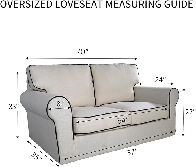 PureFit Reversible Quilted Sofa Cover, Water Resistant Slipcover Furniture Protector, Washable Couch Cover with Non Slip and Elastic Straps for Kids, Dogs, Pets (Oversized Loveseat, Brown/Beige)