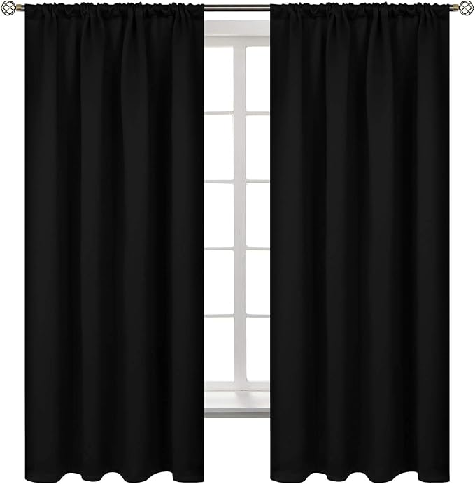 BGment Black Out Thermal Curtains 63 Inch Length for Bedroom 2 Panels - Room Darkening Window Drapes with Rod Pocket Insulated Blinds Privacy for Living Room, 42 x 63 Inch