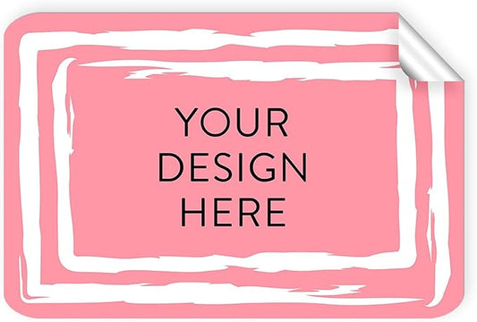 100 Custom Vinyl Stickers - Upload Your own Image, Text, Design, Logo - Personalized Logo Labels for Handmade, Packaging, Bottle, Jars, Candle, Brand Stickers (Pink, 3x2)