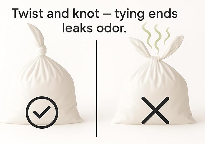 BOS Amazing Odor Sealing Baby Diaper Disposal Bags - Durable and Unscented [Size: M, Color: Pink] (90 count, Pack of 1) (90 Bags)