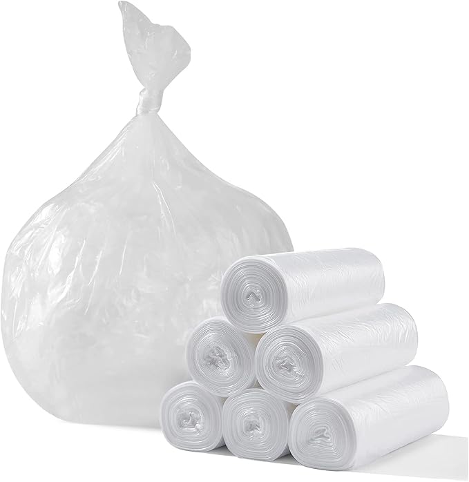 TYPLASTICS 45-48 Gallon Clear Trash Can Liners - 43" x 48" - High Density Garbage Bags - 200 Pack - Multipurpose for Office, Yard, Recycling, Industrial and Commercial