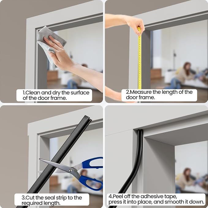 V Shape Foam Weather Stripping Door Frame Seal Strip 2Pcs×26FT Brown, Draft Stopper, Insulation Winter, Weatherstripping, Gap Sealing, Soundproofing, Self-adhesive Used for Exterior Front Door Side