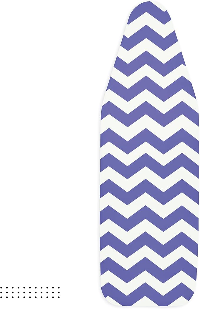 Encasa XO Ironing Board Cover and Pad 42"x14" - Thick 3mm Felt Padding, Drawstring Tightening & Lock, Easy Fit, Scorch & Stain Resistant, Fits Medium Ironing Board - Zig Zag Peri