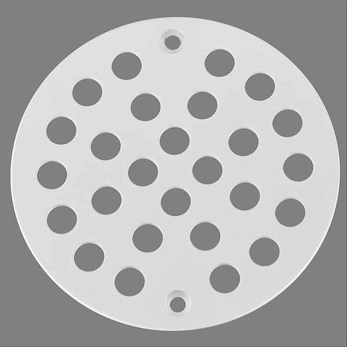 4-Inch Screw-in Shower Strainer Drain Cover Replacement Floor Strainer(White)