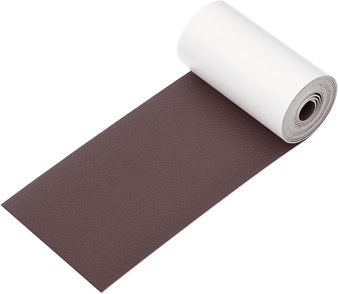 PATIKIL Leather Patches Tape for Furniture, 3.2 x 61 Inch Self Adhesive Vinyl Leather Repair Kit Cover Sheet for Couch, Sofa, Car Seats, Office Chair, Deep Brown