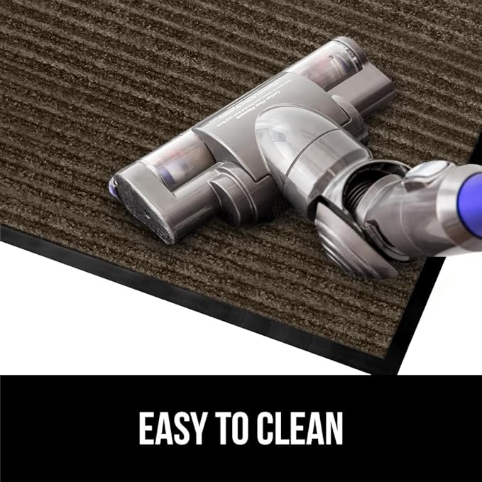GORILLA GRIP Traffic Guard Door Mat, 47x35, Heavy Duty Welcome Mats, Commercial Office Space Doormat, Waterproof, Fade Resistant, Strong Rubber Backing, Low Profile, Shoe and Boot Scraper, Brown