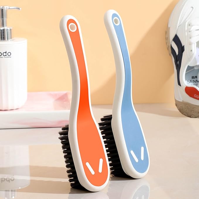 Soft Bristle Scrub Cleaning Brush Stain Remover Brush Fabric Cleaning Brush Laundry Brush Small Scrub Brush Cleaner Household Cleaning Brushes for Carpet, Clothes, Bathroom,Sneaker-2 Pack (Orange)