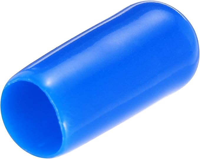 uxcell 20pcs Rubber End Caps 6mm(1/4") ID Vinyl PVC Round Tube Bolt Cap Cover Screw Thread Protectors,Blue