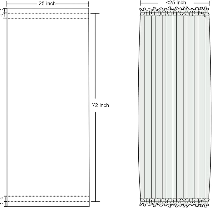 DWCN French Door Curtains – Rod Pocket Thermal Curtain for Doors with Glass Window, Kitchen and Patio Doors for Privacy, 25 X 72 Inches Long, 1 Curtain Panel with Tieback, Greyish White