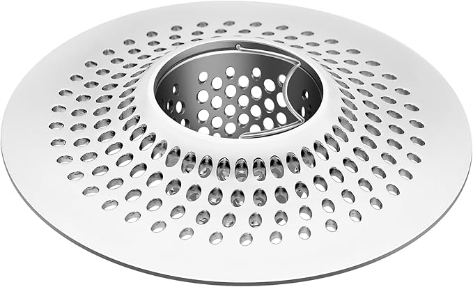 LEKEYE Shower Drain Hair Catcher/Bathroom Drain Cover/Bathtub Drain Strainer/Shower Stall Drain Protector(Pearl Chrome)