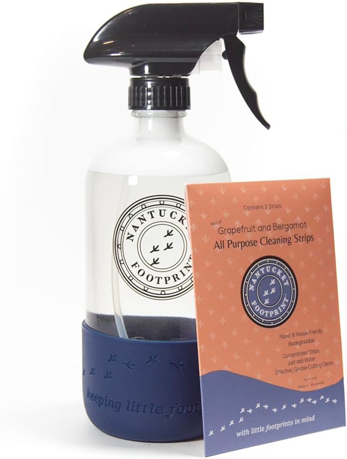 All Purpose Cleaning Spray - 16 oz - Just-Add-Water - 2 Concentrated Cleaning Strips + 16 oz Reusable Glass Spray Bottle