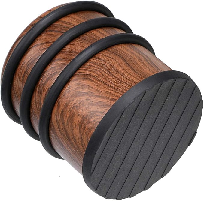Sumnacon Heavy Duty Floor Door Stopper No Drill, Durability Stainless Steel Door Stops With Anti-skid Rubber- Contemporary Decorative Safety Door Wedge for Home Office Commercial Industrial, WoodGrain