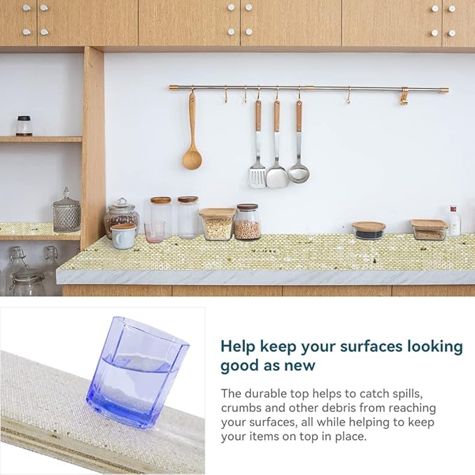 Non Adhesive Shelf Liner 20 Inch x 30 Feet Kitchen Cabinet Liner, Anti-Slip Cabinet Liner, Waterproof Drawer Liner, Kitchen Cabinet Liners for Shelves Easy to Trim
