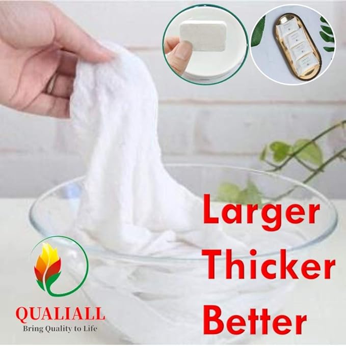 Premium Compressed Towel Tablet, Essential Face Washcloths for Travel, Camping, Hiking, Sports and Beyond, Portable Disposable Thicker Larger, Pure Cotton, 20PCS