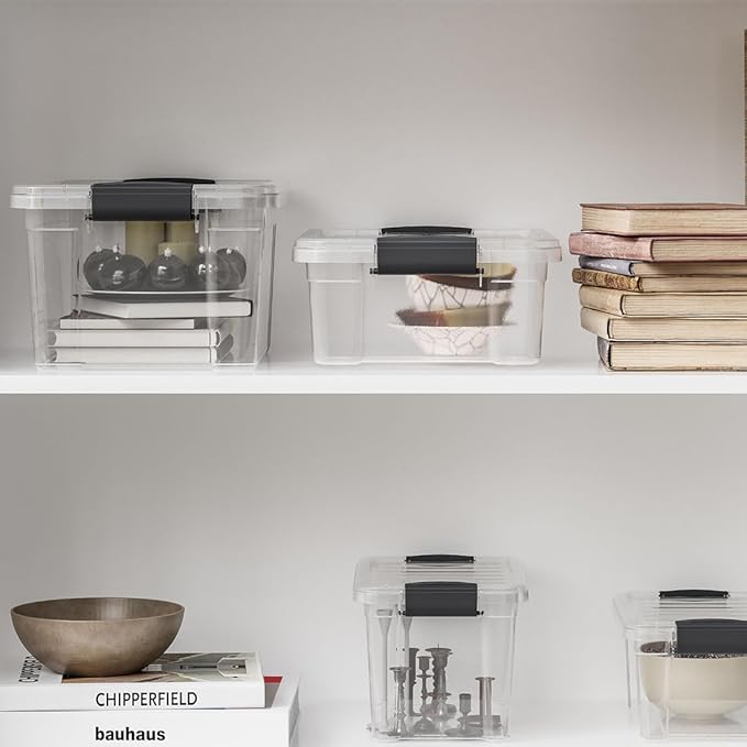 Superio Storage Bins with Lids- 2 Pack, 4.5 Qt Clear Boxes for Organizing, Stackable Plastic Containers- BPA Free, Non-Toxic, Odor Free, Organizer for Home, Office, Dorm