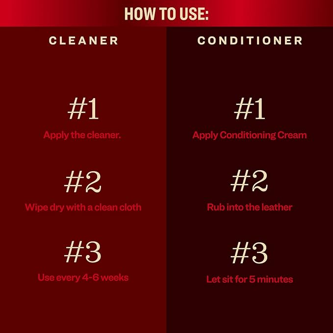 Tanner's Preserve Leather Cleaner & Conditioner Duo Pack, Cleans, Rejuvinates & Restores Finished Leather, Use for Cars, Furniture & More, 2X 8 Fl Oz