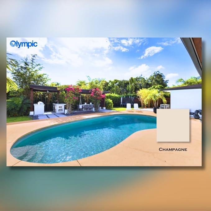 Olympic Patio Tones - Champagne - 1 Gallon - Non-slip acrylic deck and patio coating, concrete restorer.